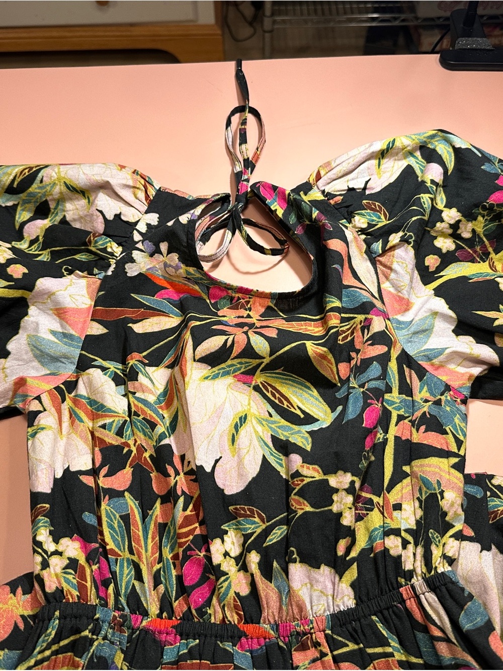 Anthropologie Conditions Apply Open Back FloralPuff-Sleeve Maxi Dress - Picture 6 of 8